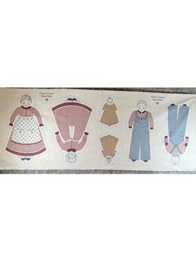 Vtg AMERITEX Cut & Sew COUNTRY CLASSIC PRAIRIE 3 Dolls Fabric